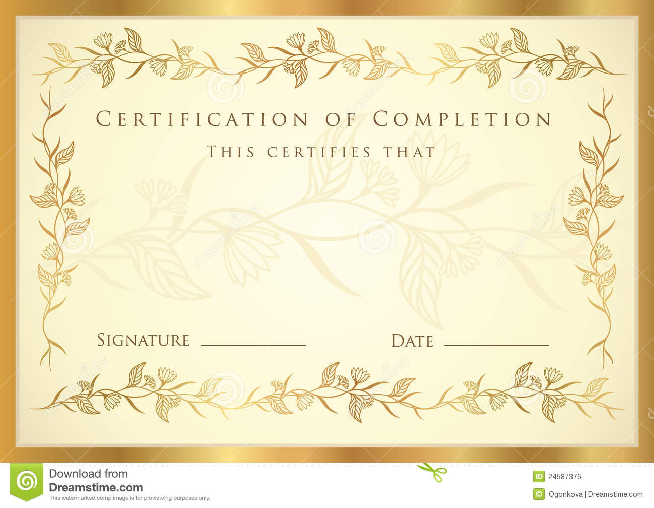 Certificate   Diploma Award Template  Pattern Royalty Free Stock Image