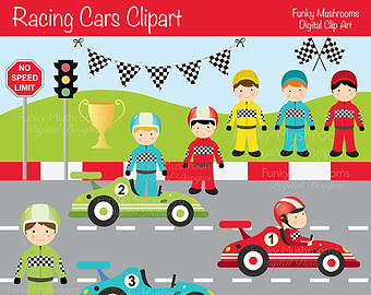 Digital Clipart   Racing Cars For S Crapbooking Invitations Paper