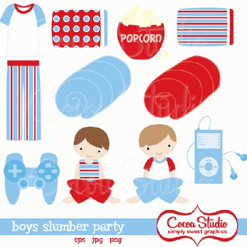 My Grafico Boys Slumber Party Clipart Fun Slumber Party Graphics
