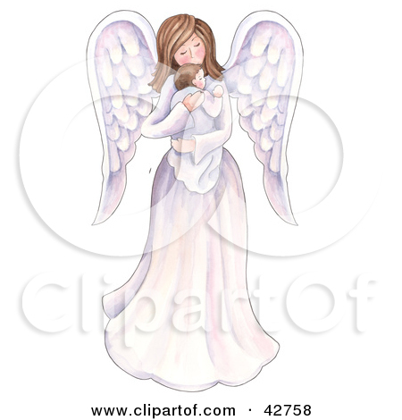 Clipart Illustration Of A Mother Angel Holding A Baby By Gina Jane