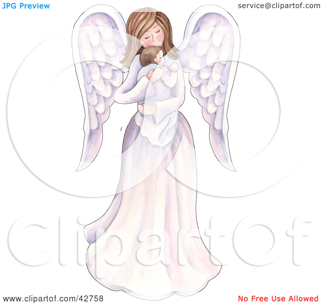 Clipart Illustration Of A Mother Angel Holding A Baby By Gina Jane