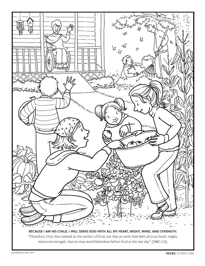 Color Love Service Coloring Pages From The Friend Magazine  Click On