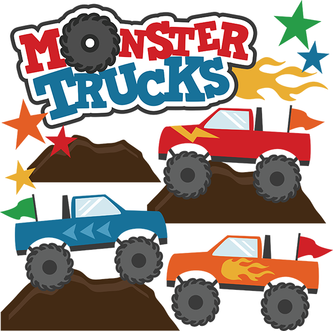 Monster Trucks Svg Scrapbook Collections Monster Trucks Cut Files