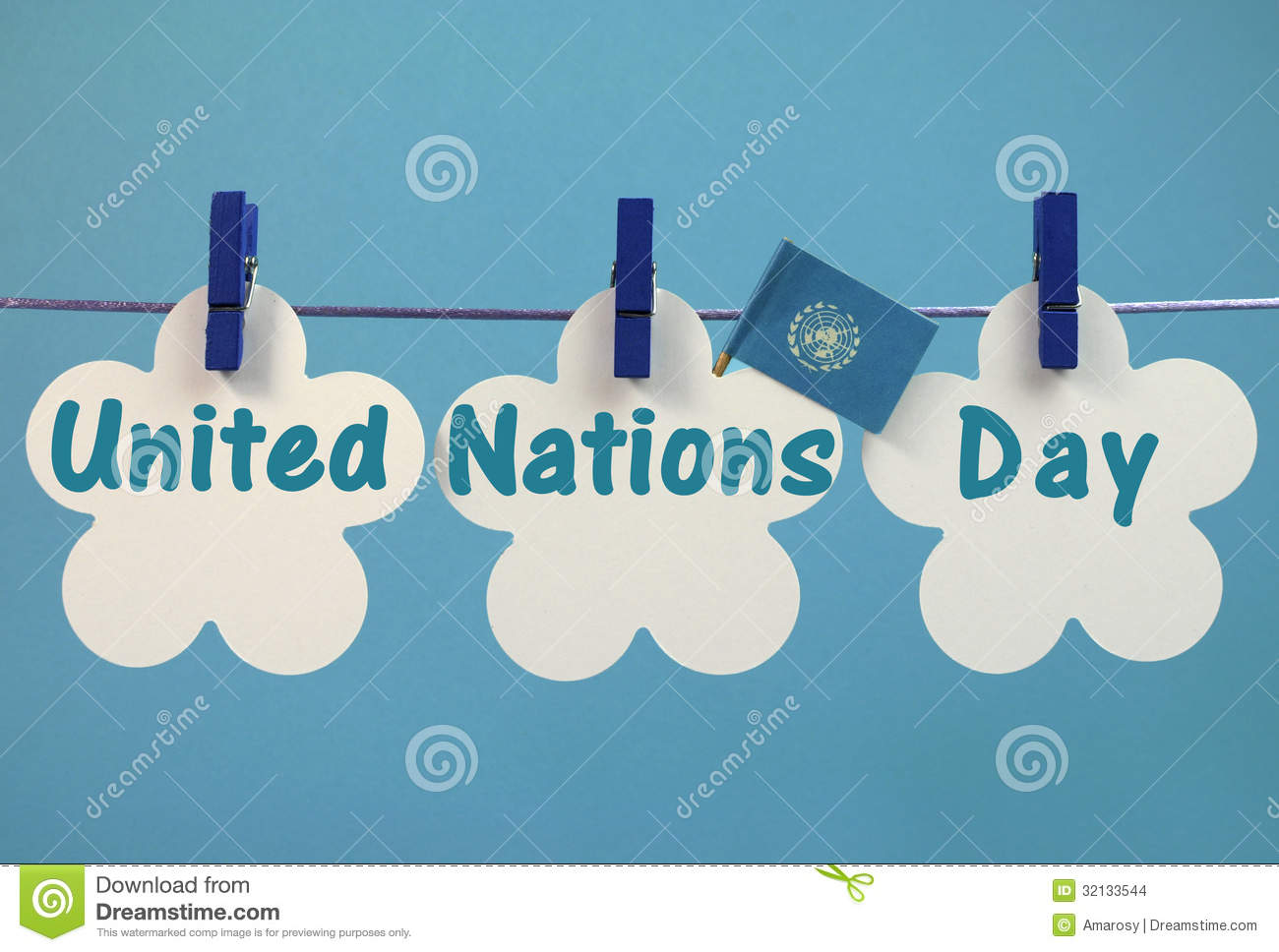 Stock Images  United Nations Day Greeting Message Written Across White