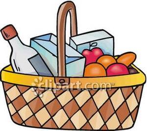 Basket Full Of Food Royalty Free Clipart Picture