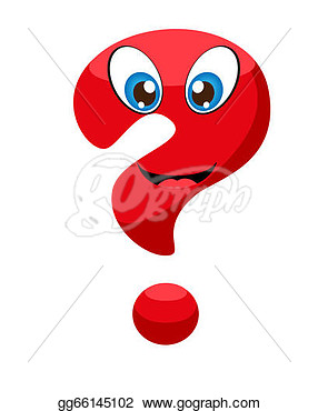 Illustration   Cute Red Question Mark With Eyes And A Smile   Clipart