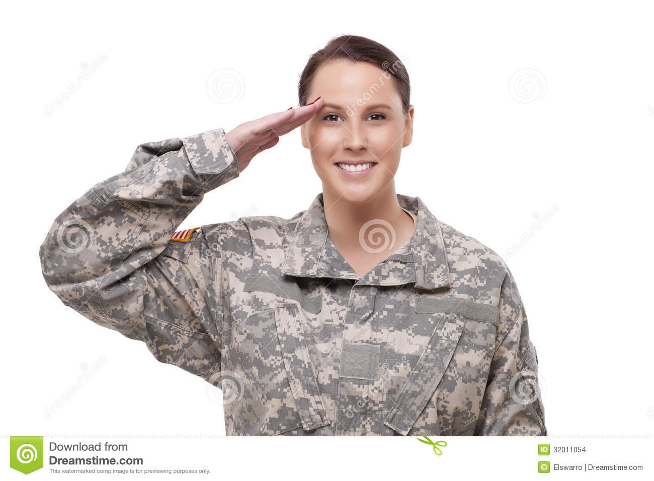Stock Images  Female American Soldier Saluting