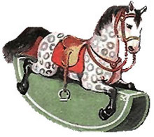 Vintage Santa Claus Clipart   Christmas Rocking Horse