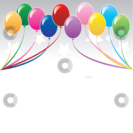 Balloon Background Stock Vector Clipart 10 Colors Of Balloons