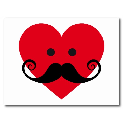 Moustache Face Clip Art Mustache Design With Red Heart