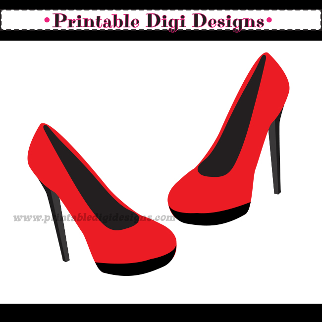 Red High Heel Shoe Single Clipart Graphic   1 00 Red High Heel Shoe