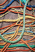 Border Rope Border Play And Climbing Net 3d Illustration Colored Yarn