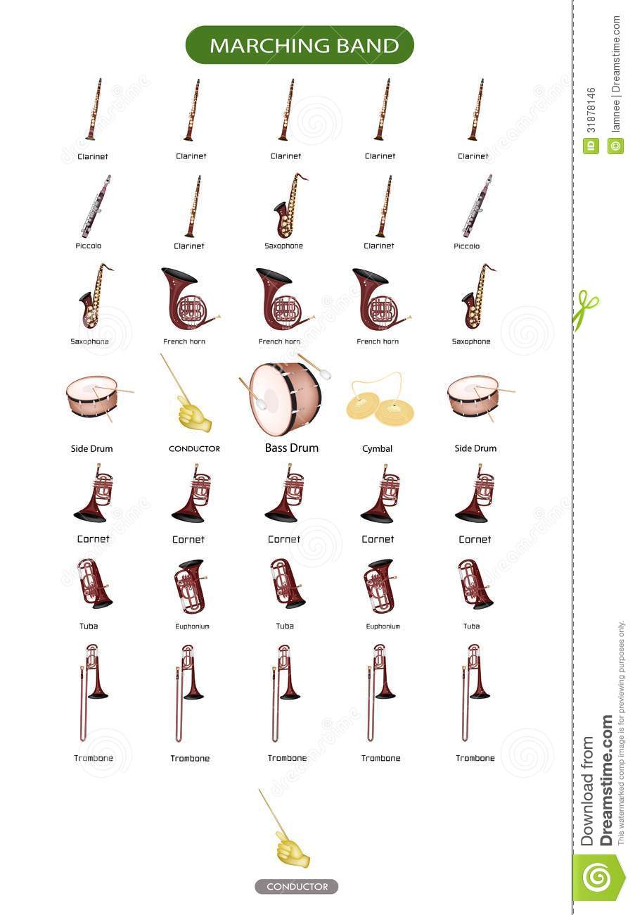 Marching Band Instruments Clipart Diagram Of Musical Instrument