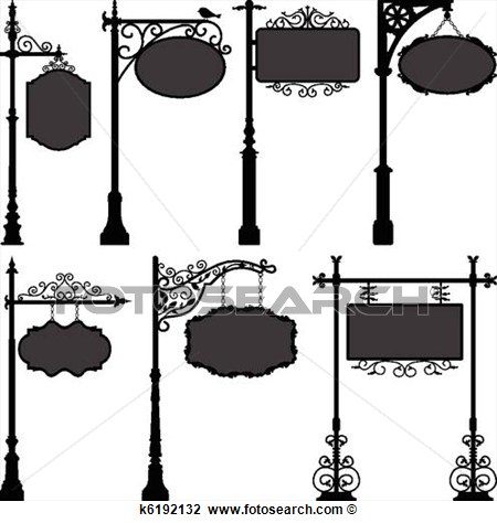 Clipart   Signage Sign Pole Frame Street  Fotosearch   Search Clip Art