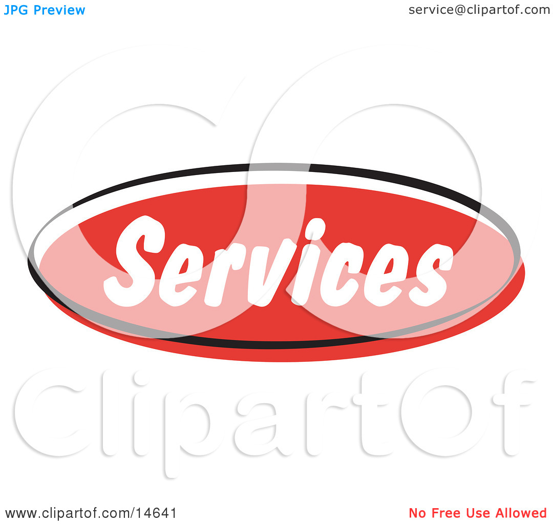 Red Services Internet Website Button Clipart Illustration By Andy