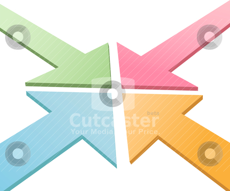 To Center Stock Vector Clipart Four Colorful 3d Arrows Draw Attention