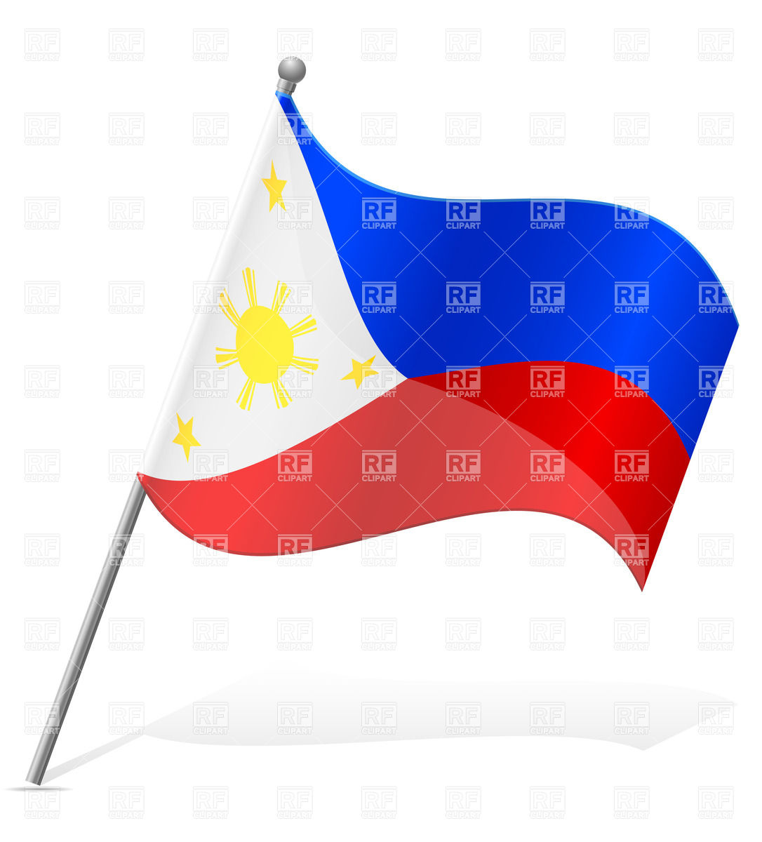 Wavy Flag Of Philippines Signs Symbols Maps Download Royalty Free