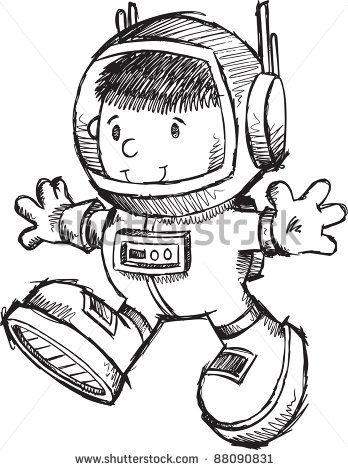 Cute Astronaut Bot Sketch Doodle Vector Art Illustration   Stock