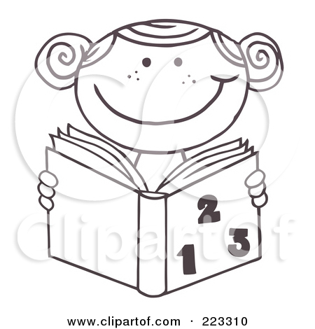 Rf  Clipart Illustration Of A Coloring Page Outline Of A School Girl