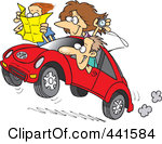 Royalty Free Rf Clip Art Illustration Of A Cartoon Family Driving A