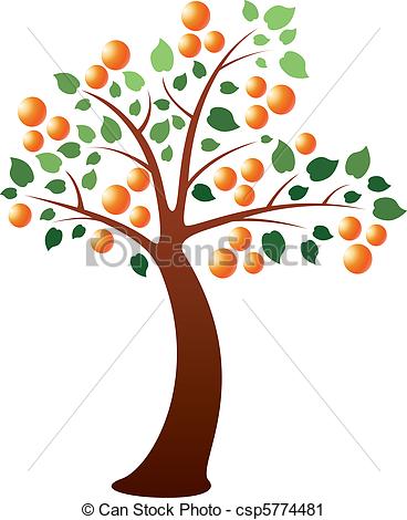 Vector Clip Art Of Orange Tree   Vector Orange Tree Csp5774481    