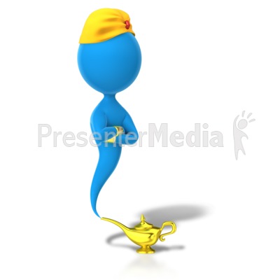 Genie Appearing From Lamp   Signs And Symbols   Great Clipart For
