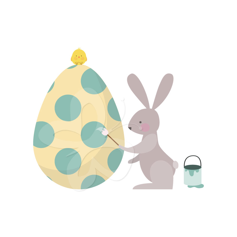 Home   All Clip Art   Rabbit Painting Easter Egg Clipart Set
