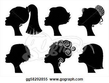 Vector Illustration   Women Face With Different Hairstyles   Vector