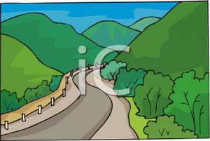 Winding Country Road   Royalty Free Clipart Picture
