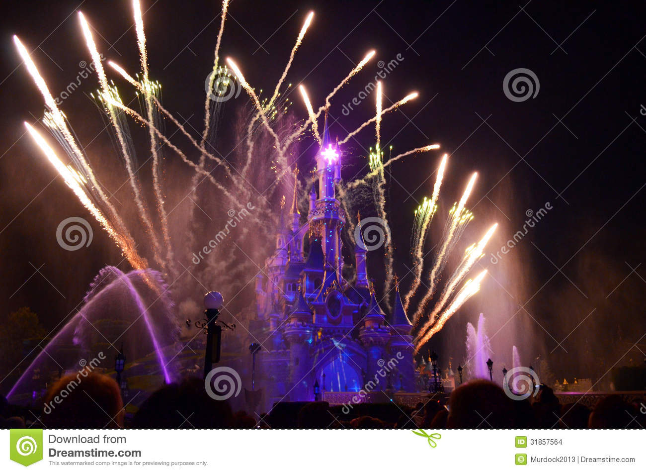 Nightly Firework Display At Disneyland Paris  Photo Was Taken At After