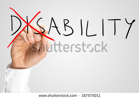Overcoming A Disability Concept With A Man Writing The Word Disability