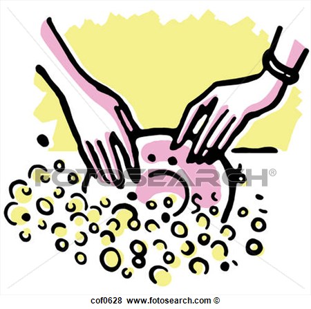 Stock Illustration Of Washing The Dishes Cof0628   Search Eps Clip Art