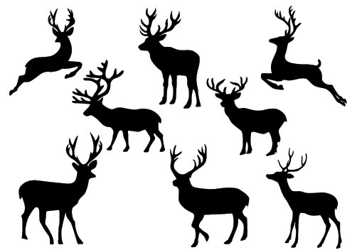 Christmas Deer Silhouette Vectorcategory  Christmas Vector Graphics