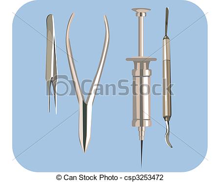 Clip Art Of Surgical Instruments   Illustration Of A Surgical