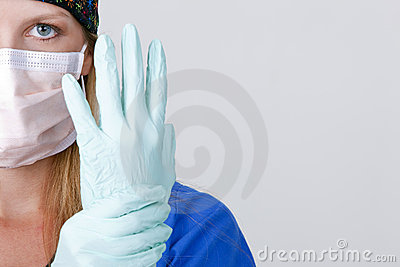 Doctor Wearing A Mask And Gloves Stock Photo   Image  10631830