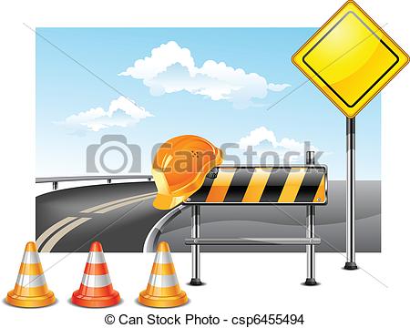 Highway Construction Clipart Vector   Road Construction