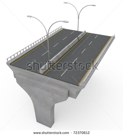 New Highway Bridge Under Construction   3d Illustration   72370612