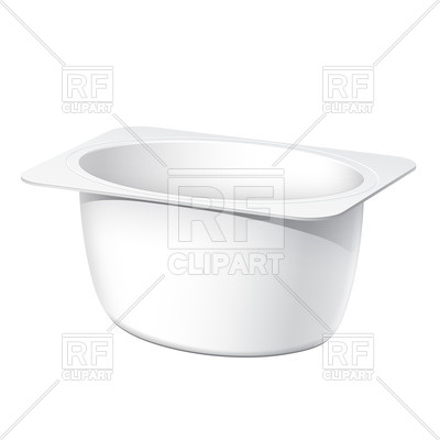 Realistic Blank Plastic Container For Yogurt Jams And Other Products