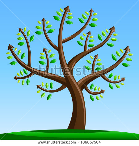 Tree With Arrows   Forward Moving   Progress   Financial   Achievement