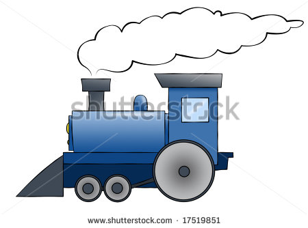 Train Chugging Along With Room For Text On The Train Or In The Smoke