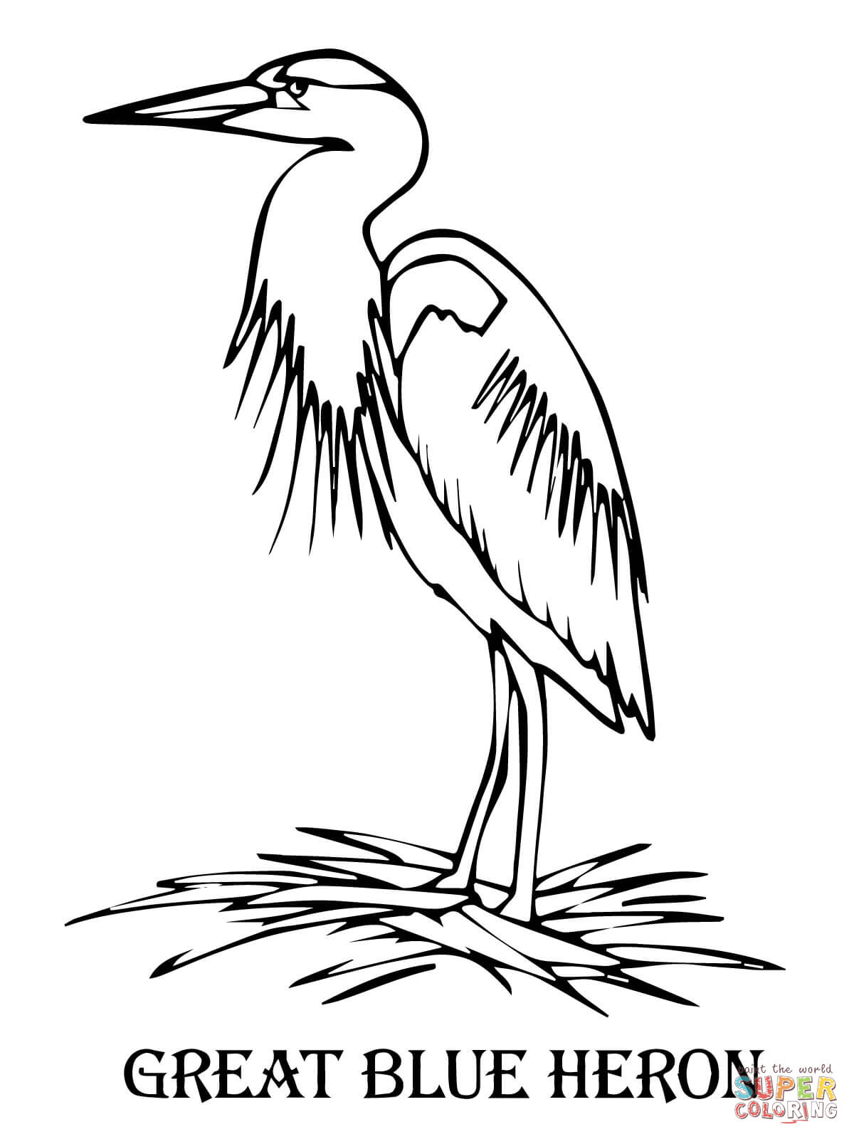 Click The Blue Heron Coloring Page To View Printable Version Or Color