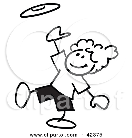 Clipart Illustration Of Black And White Stick Children Throwing Horse