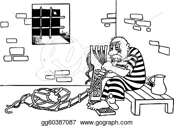 Escape From Jail With Homemade Ladder  Clipart Illustrations
