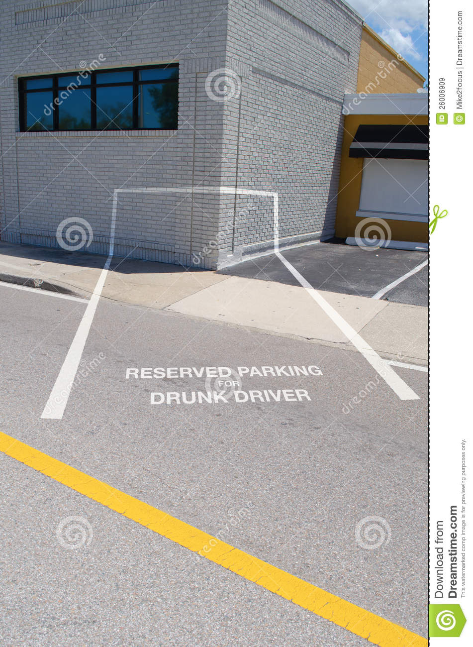 Reserved Parking For Drunk Driver Spot Which Is Painted Into The