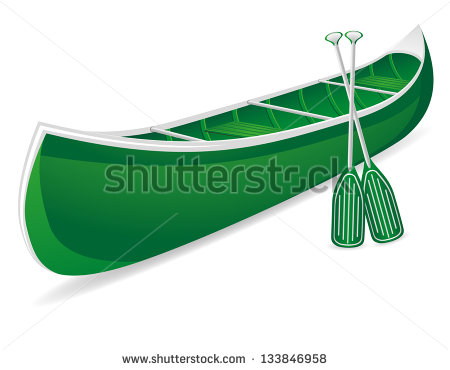 Canoe Vector Illustration Isolated On White Background   Stock Vector