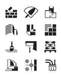 Construction Materials And Tools Icon Set Stock Vector   Clipart Me