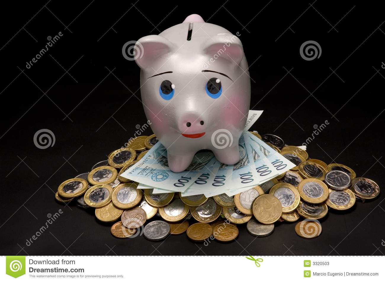 Piggy Bank With Money Stock Photos   Image  3320503