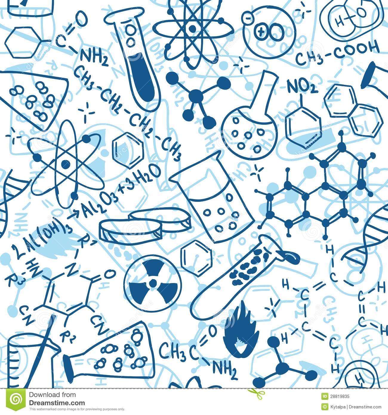 Seamless Pattern Background   Illustration Of Science Drawings Doodle