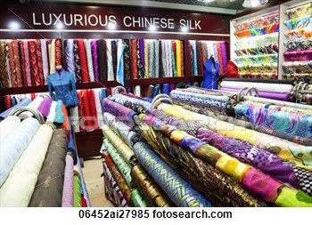Stock Image Of The Silk Marketmaterial And Silk Shop  Beijing China