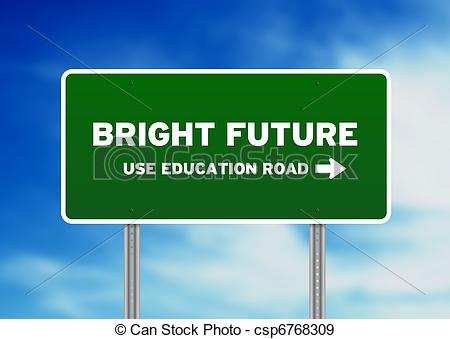 Stock Photographs Of Bright Future Highway Sign   Green Bright Future